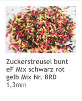 Zuckerstreusel bunt eF Mix schwarz rot gelb Mix Nr. BRD1,3mm